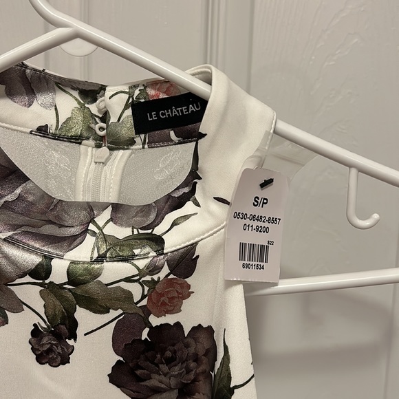 Suzy Shier Halter Neck Fit & Flare Foil Printed Mini Dress, Pearl , NWT - Picture 4 of 6